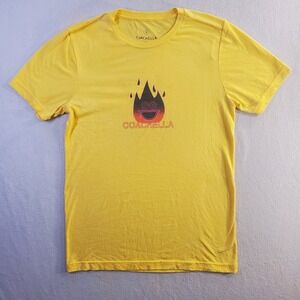 Coachella 2017 Music Festival Graphic T-Shirt Mens Small Yellow Flame 17 Print